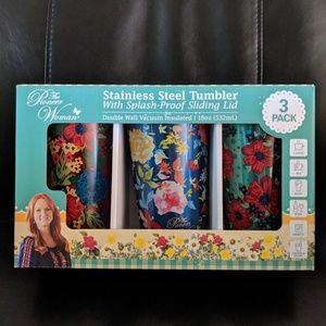 Pioneer Woman 3 Pc Gift Set Travel Coffee Mugs